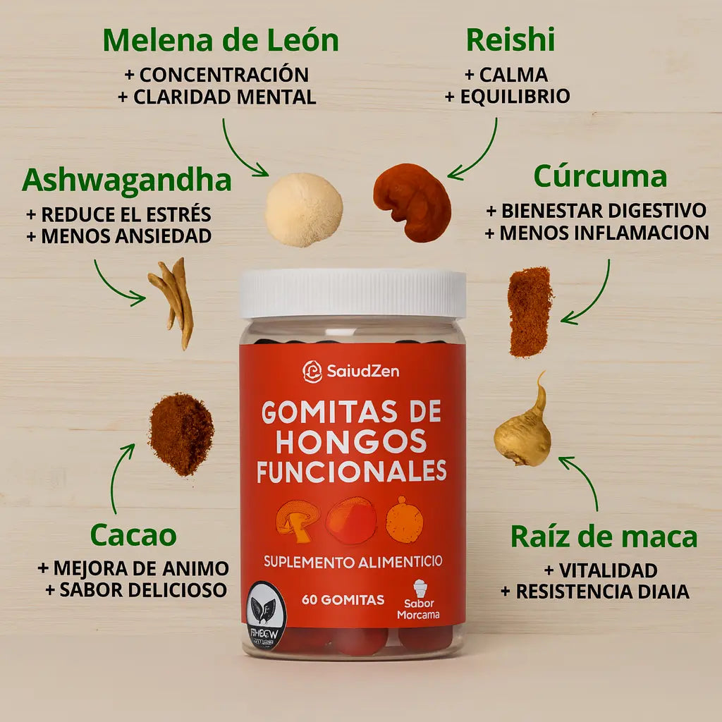 Suplemento de Hongos Funcionales (Pack de 60 Gomitas)